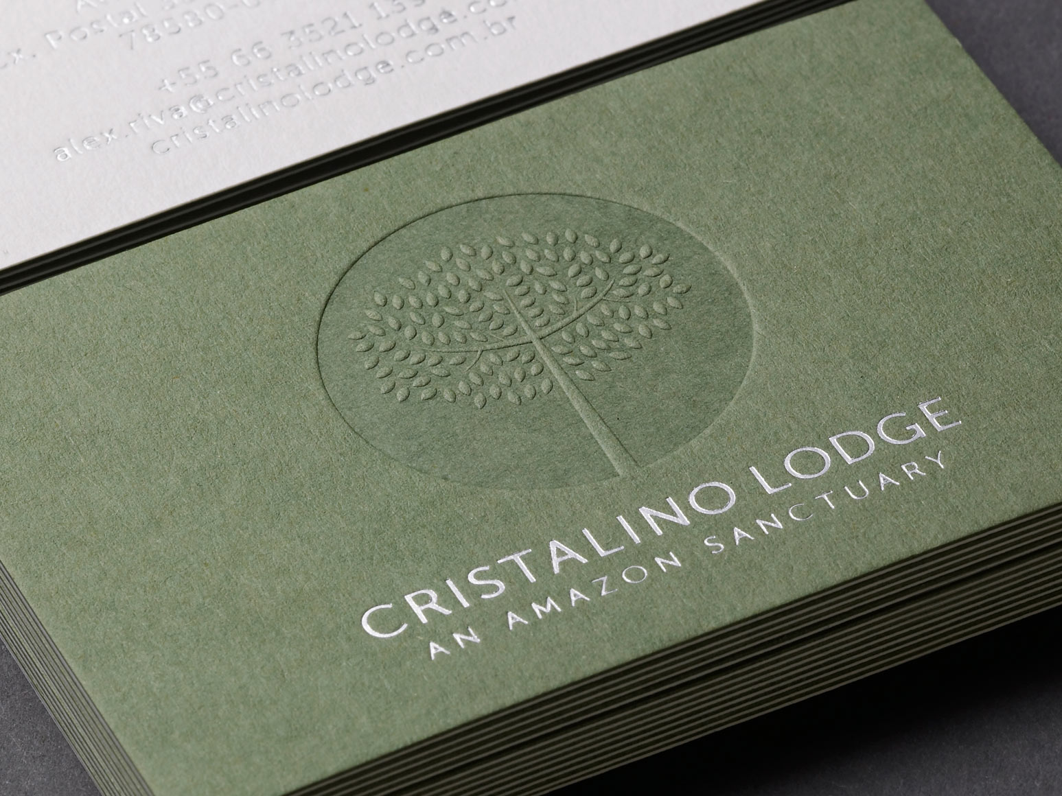 Cristalino Lodge Brand Business Card One Darnley Road 1