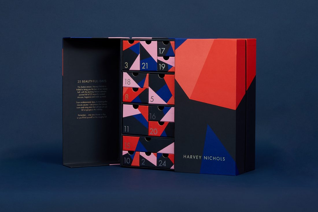 Harvey nichols beauty advent calendar graphic design 1