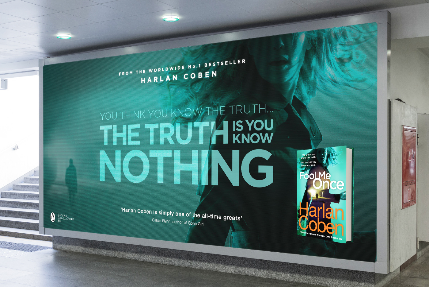 Penguin Random House Harlan Coben Fool Me Once Outdoor Advertising Campaign One Darnley Road 1